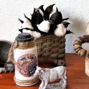 Primitive Milk Bottle Farmhouse Tier Tray Decor Rustic Vintage Milk Can